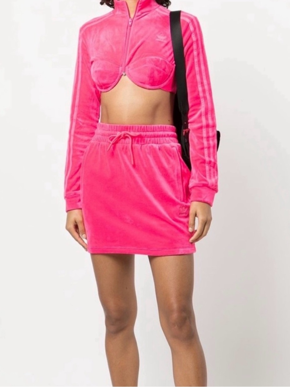 NWT! Adidas X Jeremy Scott pink Velour skirt